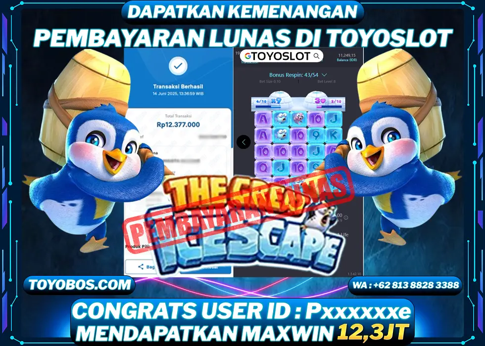 BUKTI KEMENANGAN The great icecape Rp12,300,000,- LUNAS
